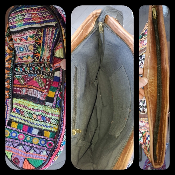 Artisan Banjara zari Boho  Embroidered bag Handmade Patchwork Repurposed - Picture 15 of 16